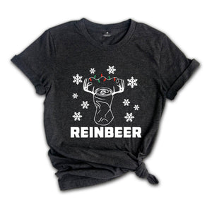 Reinbeer Shirt, Christmas Drinking T-Shirt, Beer Dad Costume, Drinking Club Tee, Drunkard Gift, Craft Beer Outfit