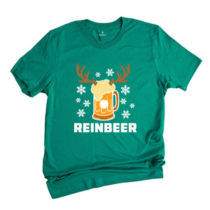 Reinbeer Shirt, Christmas Drinking T-shirt, Beer Dad Costume, Drinking Club Tee, Drunkard Gift, Craft Beer Outfit, Xmas Beer Shirt