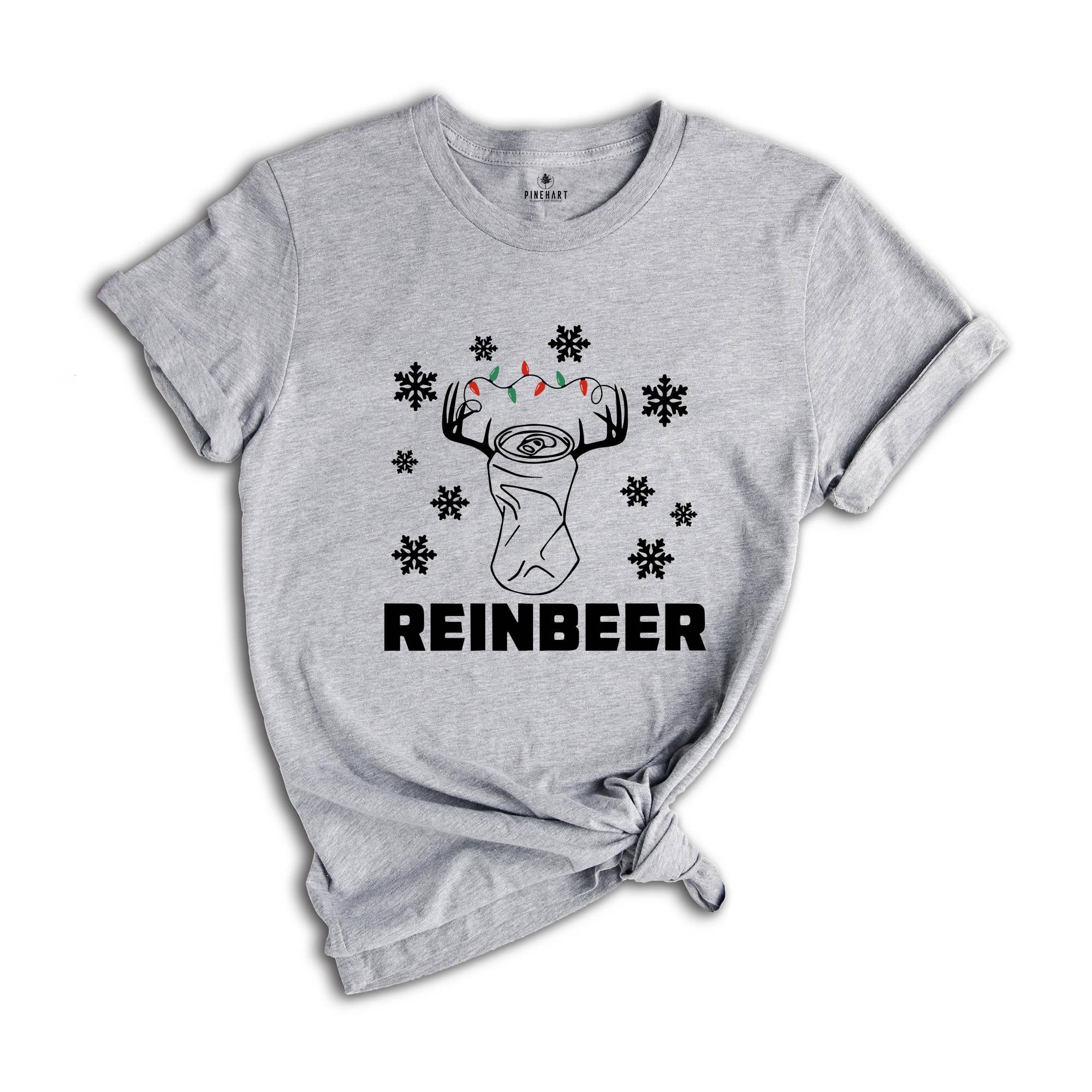 Reinbeer Shirt, Christmas Drinking T-Shirt, Beer Dad Costume, Drinking Club Tee, Drunkard Gift, Craft Beer Outfit