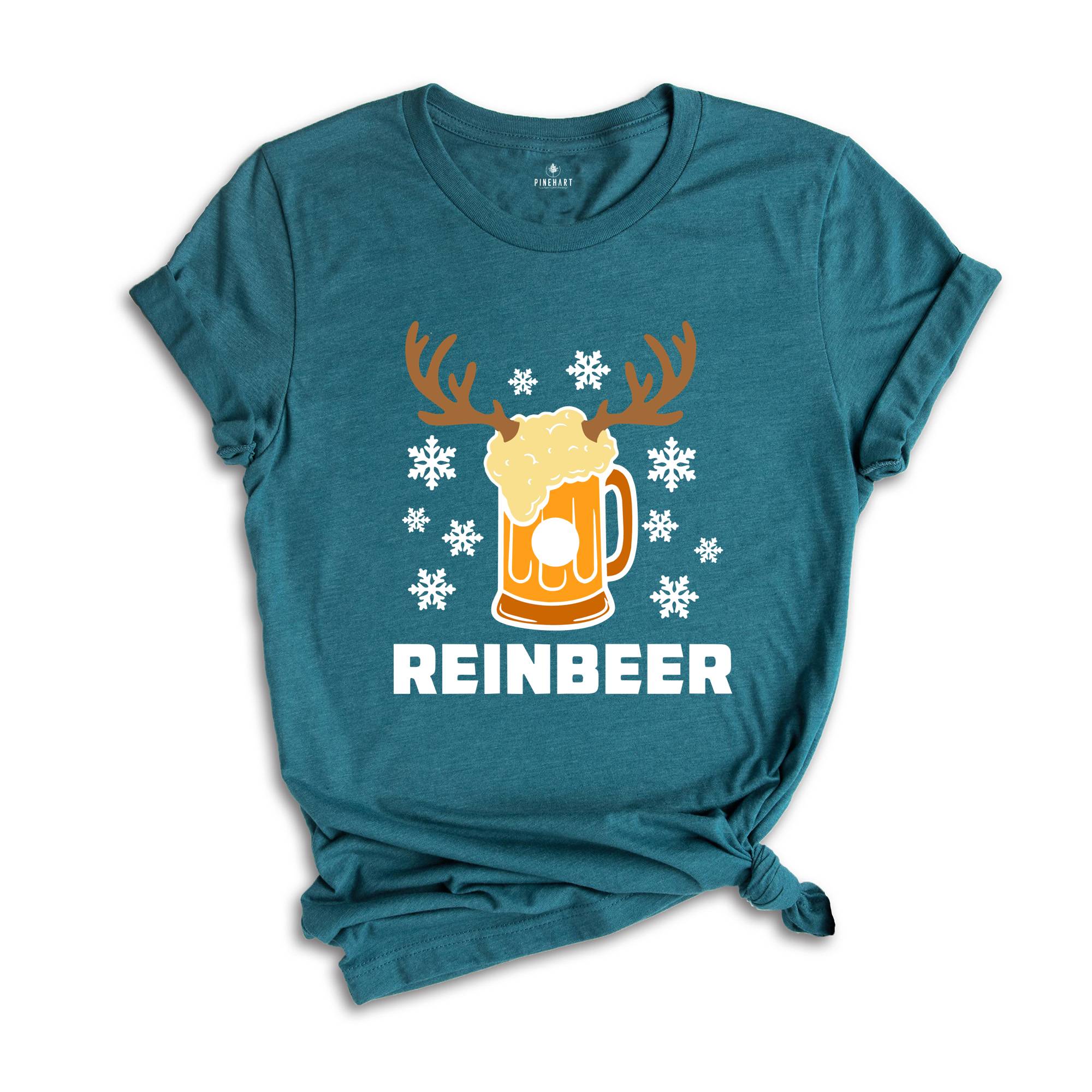 Reinbeer Shirt, Christmas Drinking T-shirt, Beer Dad Costume, Drinking Club Tee, Drunkard Gift, Craft Beer Outfit, Xmas Beer Shirt