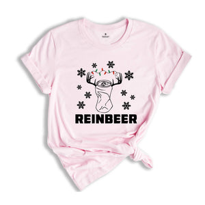 Reinbeer Shirt, Christmas Drinking T-Shirt, Beer Dad Costume, Drinking Club Tee, Drunkard Gift, Craft Beer Outfit