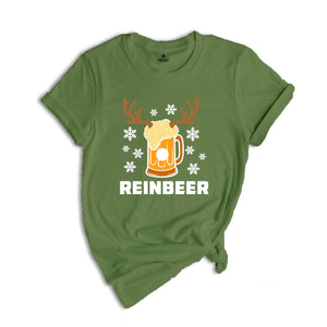 Reinbeer Shirt, Christmas Drinking T-shirt, Beer Dad Costume, Drinking Club Tee, Drunkard Gift, Craft Beer Outfit, Xmas Beer Shirt
