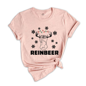 Reinbeer Shirt, Christmas Drinking T-Shirt, Beer Dad Costume, Drinking Club Tee, Drunkard Gift, Craft Beer Outfit