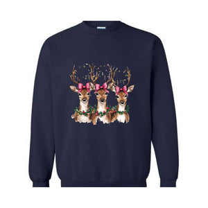 Reindeer Christmas Sweatshirt, Womens Christmas Sweater, Retro Christmas Shirt, Holiday Sweaters, Christmas Gifts, New Year Shirt