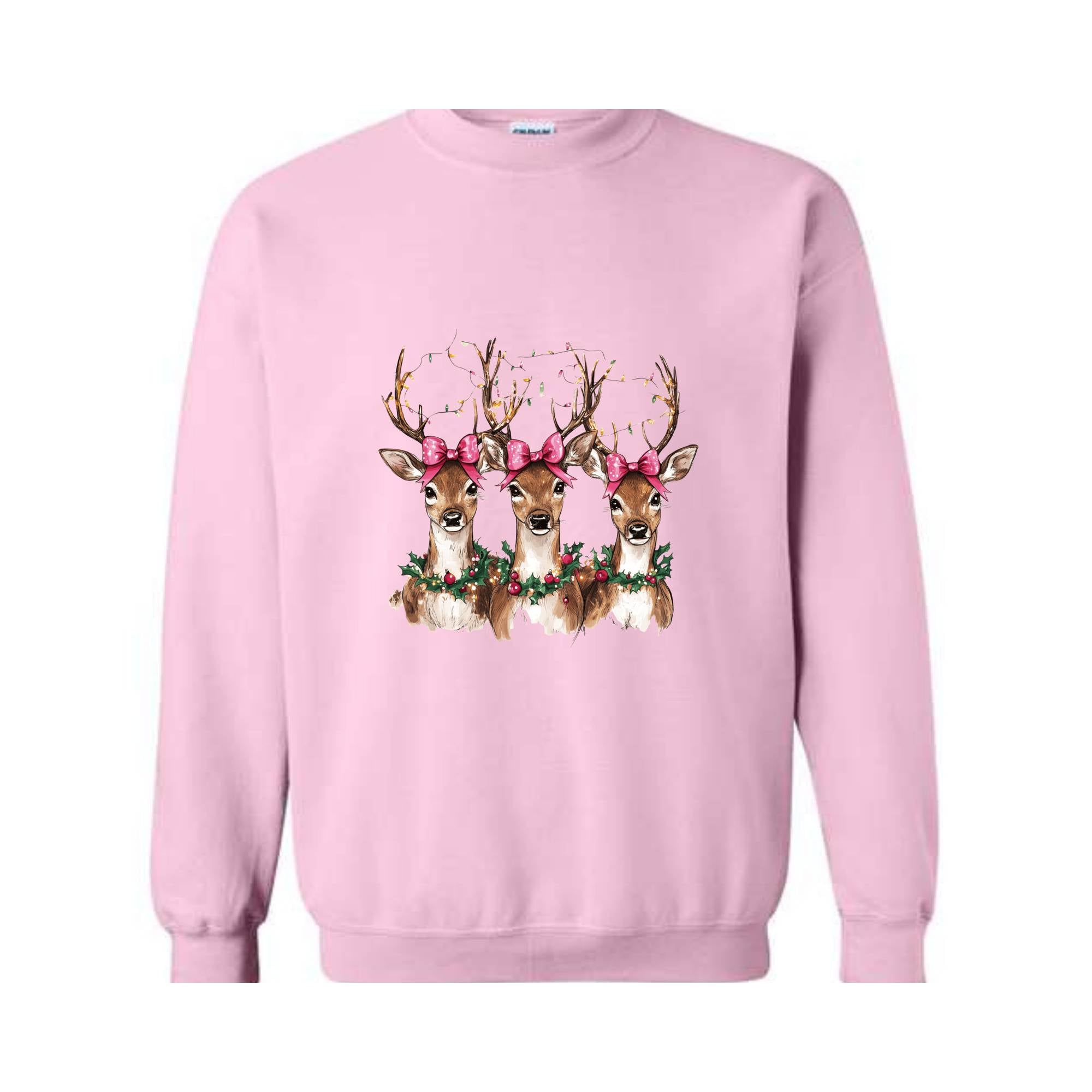 Reindeer Christmas Sweatshirt, Womens Christmas Sweater, Retro Christmas Shirt, Holiday Sweaters, Christmas Gifts, New Year Shirt