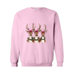 Reindeer Christmas Sweatshirt, Womens Christmas Sweater, Retro Christmas Shirt, Holiday Sweaters, Christmas Gifts, New Year Shirt
