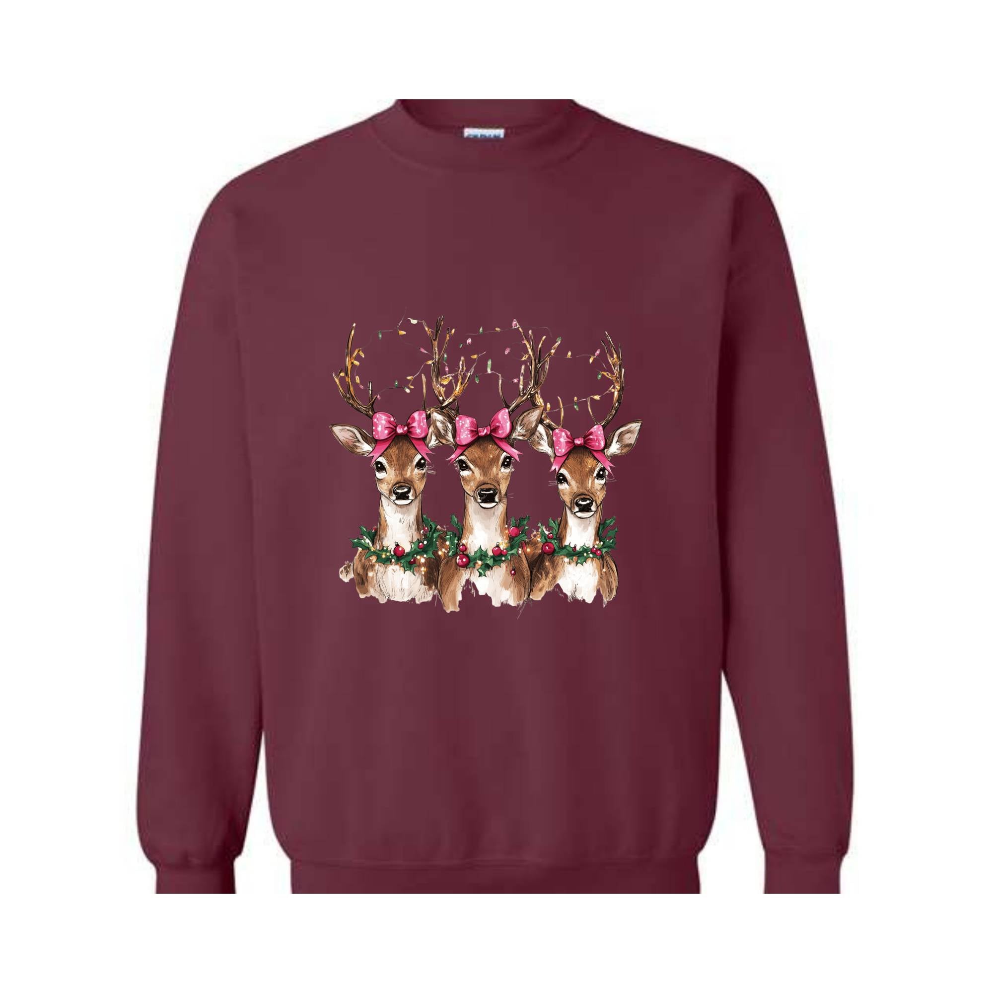 Reindeer Christmas Sweatshirt, Womens Christmas Sweater, Retro Christmas Shirt, Holiday Sweaters, Christmas Gifts, New Year Shirt