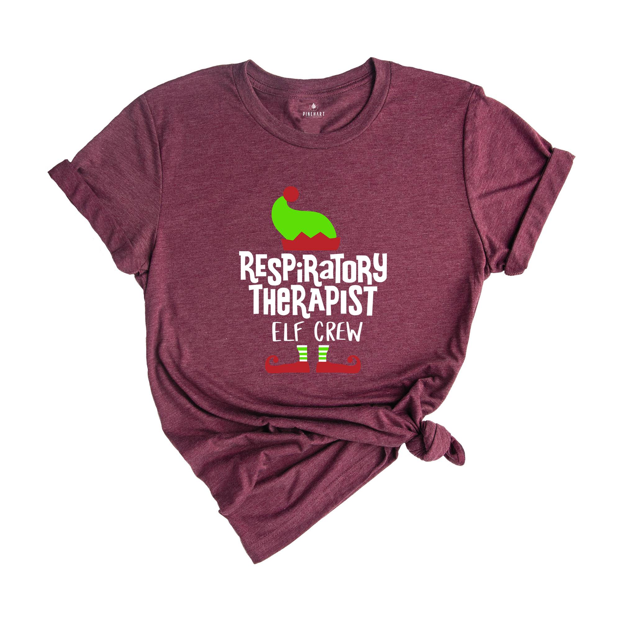 Respiratory Therapist Elf Crew T-Shirt, Matching Christmas Tee, Respiratory Therapist Squad T-Shirt, Christmas Shirt