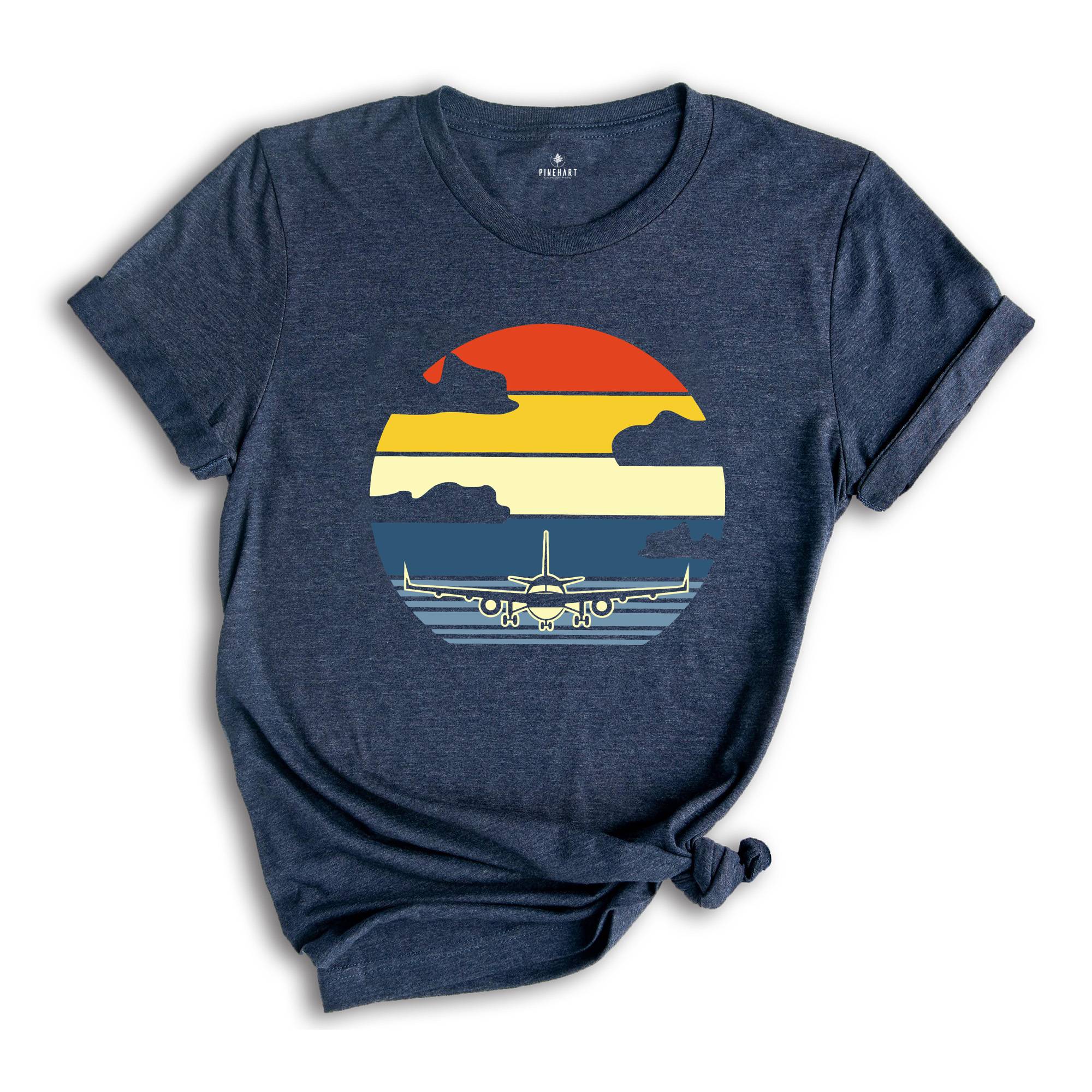 Retro Airplane Shirt, Cool Airplane T-Shirt, Plane Route Shirt, Airplane Lover Shirt, Pilot Gift, Airplane Birthday Gift