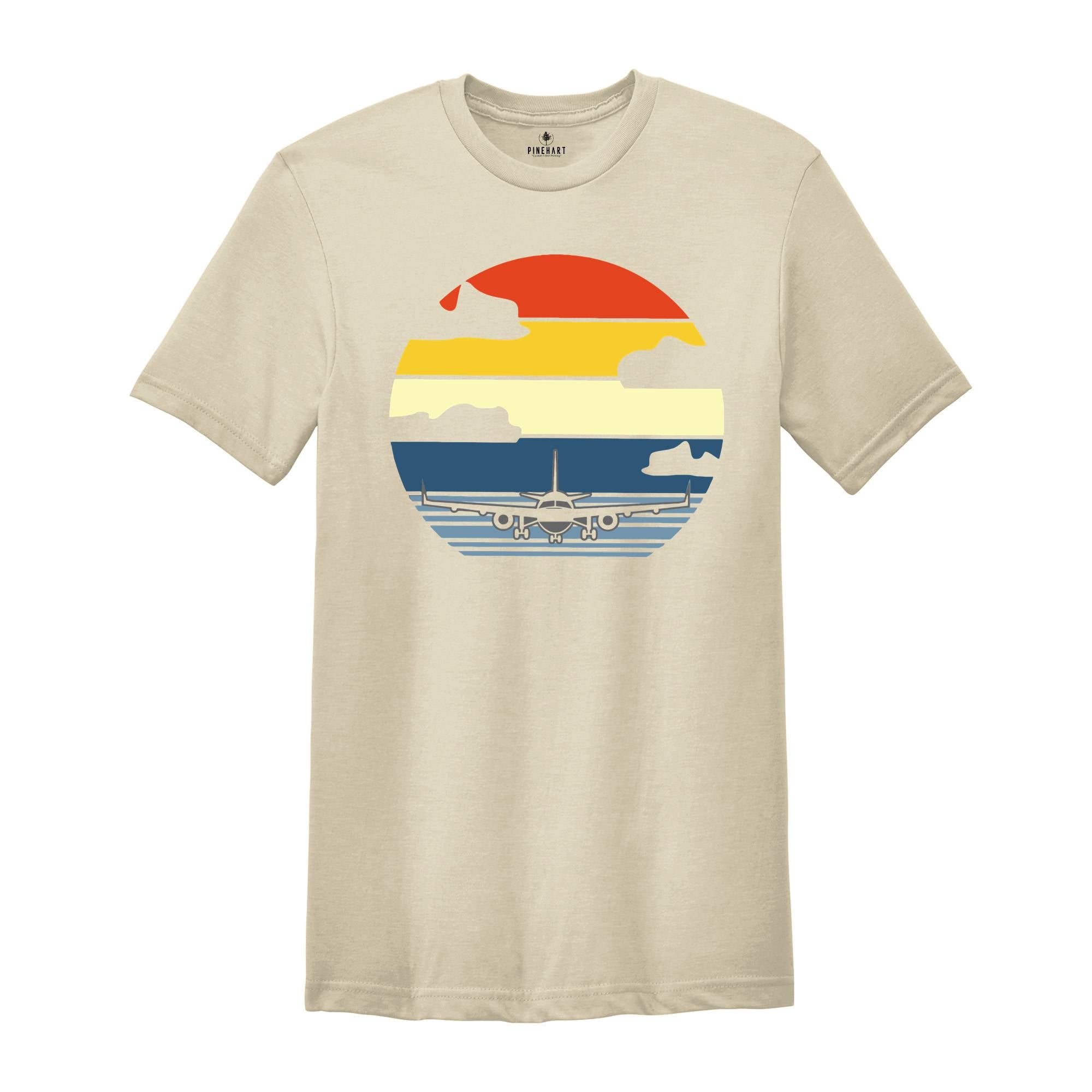 Retro Airplane Shirt, Cool Airplane T-Shirt, Plane Route Shirt, Airplane Lover Shirt, Pilot Gift, Airplane Birthday Gift