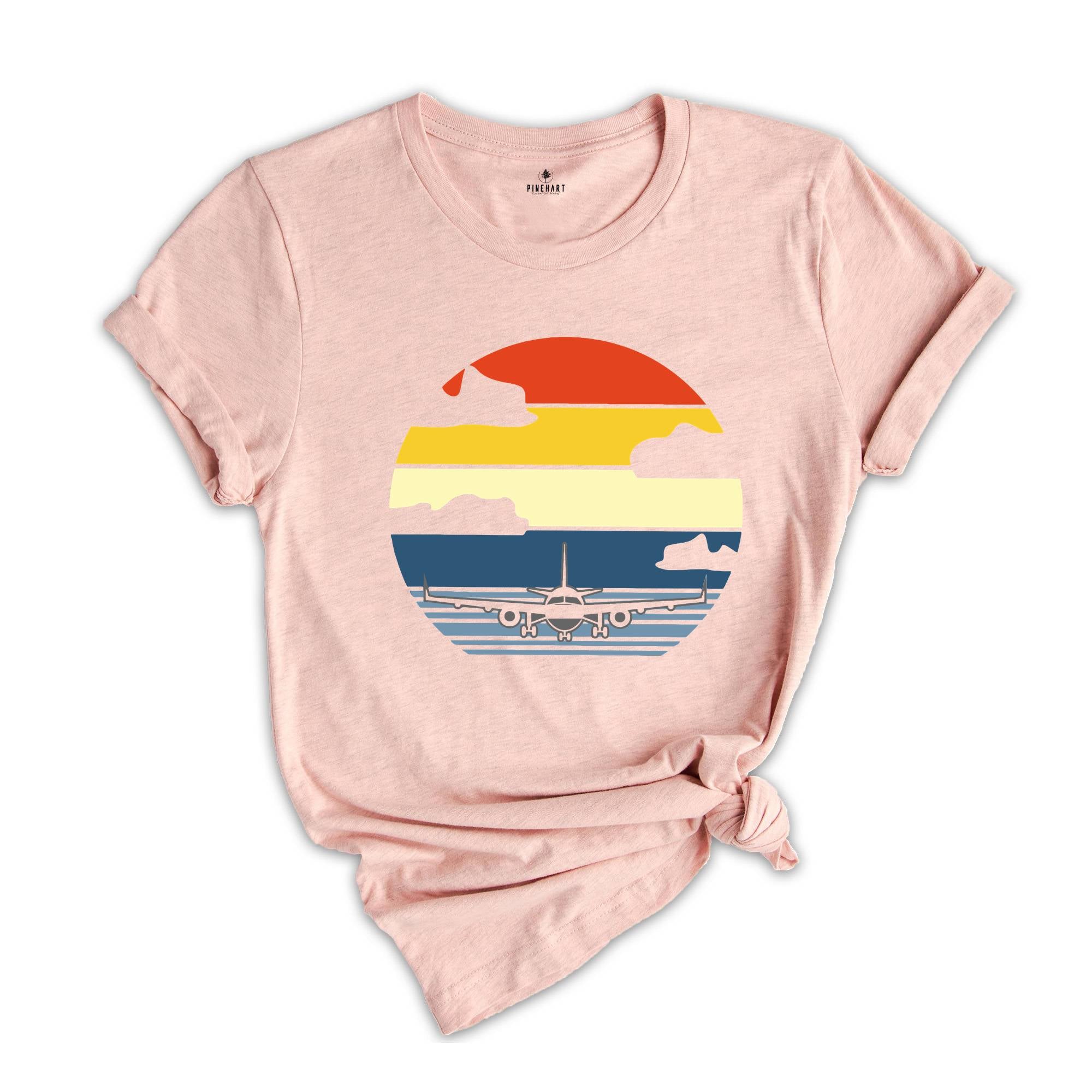 Retro Airplane Shirt, Cool Airplane T-Shirt, Plane Route Shirt, Airplane Lover Shirt, Pilot Gift, Airplane Birthday Gift