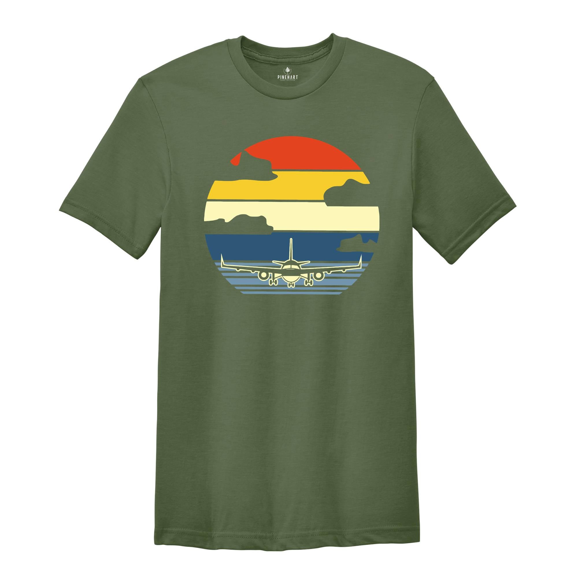 Retro Airplane Shirt, Cool Airplane T-Shirt, Plane Route Shirt, Airplane Lover Shirt, Pilot Gift, Airplane Birthday Gift