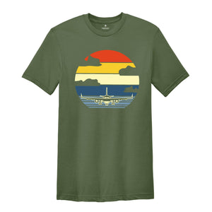 Retro Airplane Shirt, Cool Airplane T-Shirt, Plane Route Shirt, Airplane Lover Shirt, Pilot Gift, Airplane Birthday Gift