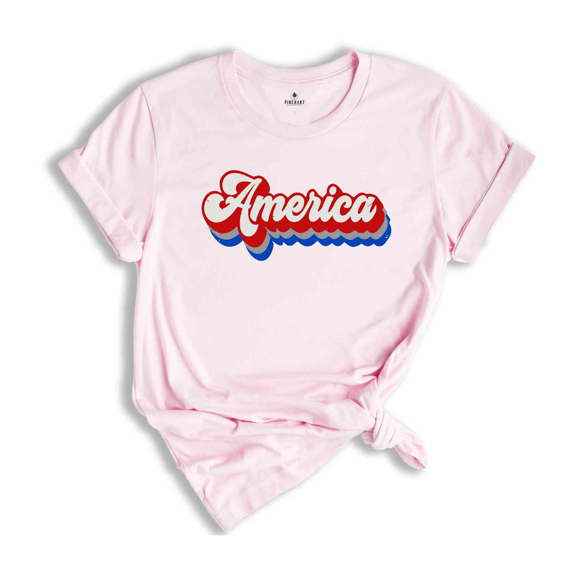 Retro America Shirt, Patriotic Shirt, Cool America Shirt, Memorial Day Tee, Cute Patriotic Shirt, Fourth of July Shirt