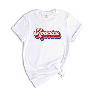 Retro America Shirt, Patriotic Shirt, Cool America Shirt, Memorial Day Tee, Cute Patriotic Shirt, Fourth of July Shirt