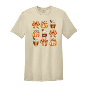 Retro Fall Pumpkin Bow Shirt, Fall Coquette Bow, Autumn Pumpkin Tee, Fall T-Shirt, Autumn Lover Shirt, Autumn Bow Shirt
