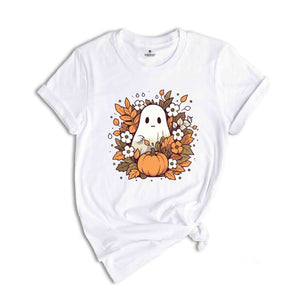 Retro Halloween Pumpkin Shirt, Vintage Floral Halloween Shirt, Retro Ghost Shirt, Vintage Ghost Shirt, Halloween Gifts