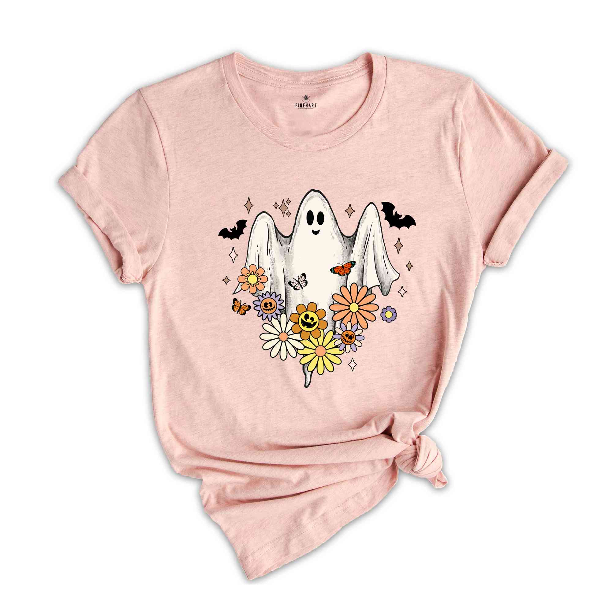 Retro Halloween Shirt, Vintage Floral Halloween Shirt, Retro Ghost Shirt, Vintage Ghost Shirt, Halloween Gifts