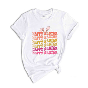 Retro Happy Easter Shirt, Bunny Shirt, Retro Easter Tee, Easter T-Shirt, Kids Easter Shirt, Easter Day Gift, Easter Party Shirt, Cute Bunny