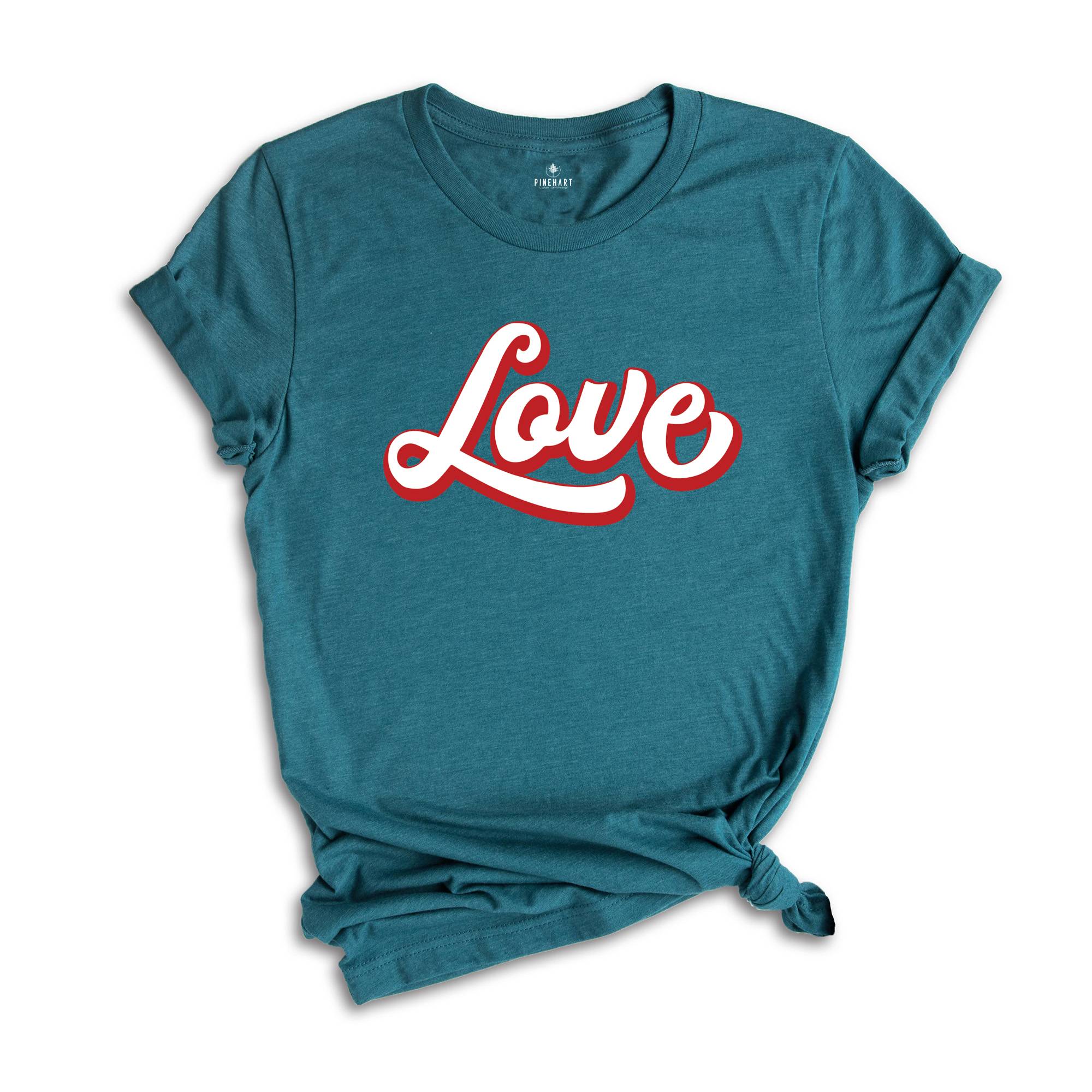 Retro Love Shirt, Valentine's Day Shirts, Cute Love Tee Shirt, Heart Shirt, Valentine's Day Shirt For Women , Valentines Day Gift,