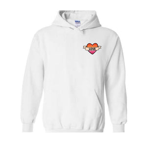Retro Love Valentines Day Hoodie, Lesbian Flag Valentines Day Hoodie, Heart Hoodie, LGBTQ Valentine Hoodie,Valentines Day Gift