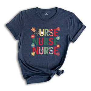 Retro Nurse Shirt, Wild Flowers Nurse T Shirt, RN Nurse Shirt Registered Nurse Shirt, Nurse Student Tee, New Nurse Gift, Nurse Appreciation