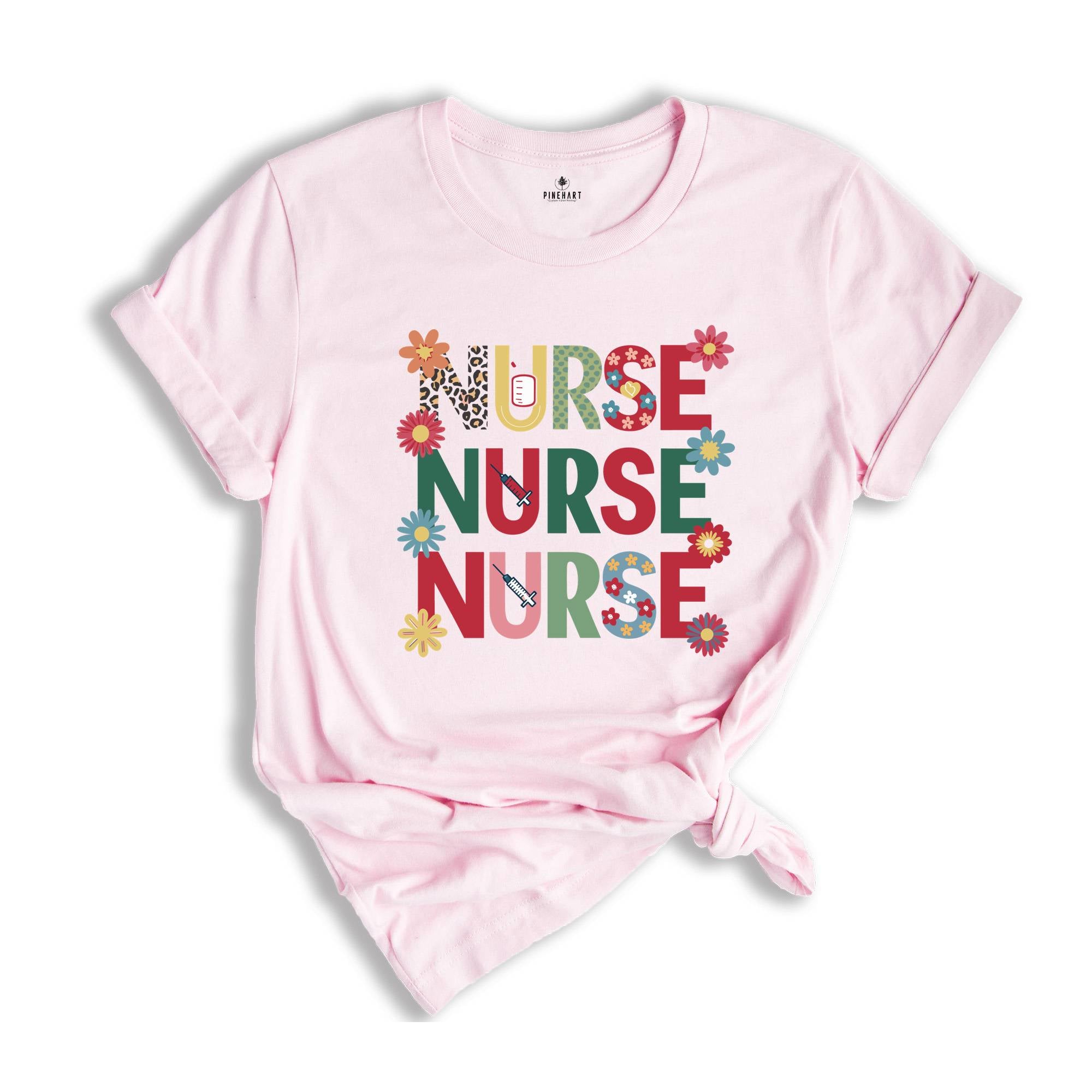 Retro Nurse Shirt, Wild Flowers Nurse T Shirt, RN Nurse Shirt Registered Nurse Shirt, Nurse Student Tee, New Nurse Gift, Nurse Appreciation