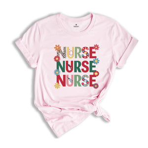 Retro Nurse Shirt, Wild Flowers Nurse T Shirt, RN Nurse Shirt Registered Nurse Shirt, Nurse Student Tee, New Nurse Gift, Nurse Appreciation