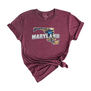 Retro State Of Maryland Shirt, State Of Maryland Shirt, State Shirt, Maryland Shirt, Maryland Lover Shirt, Family Trip Shirt, Travel Shirt