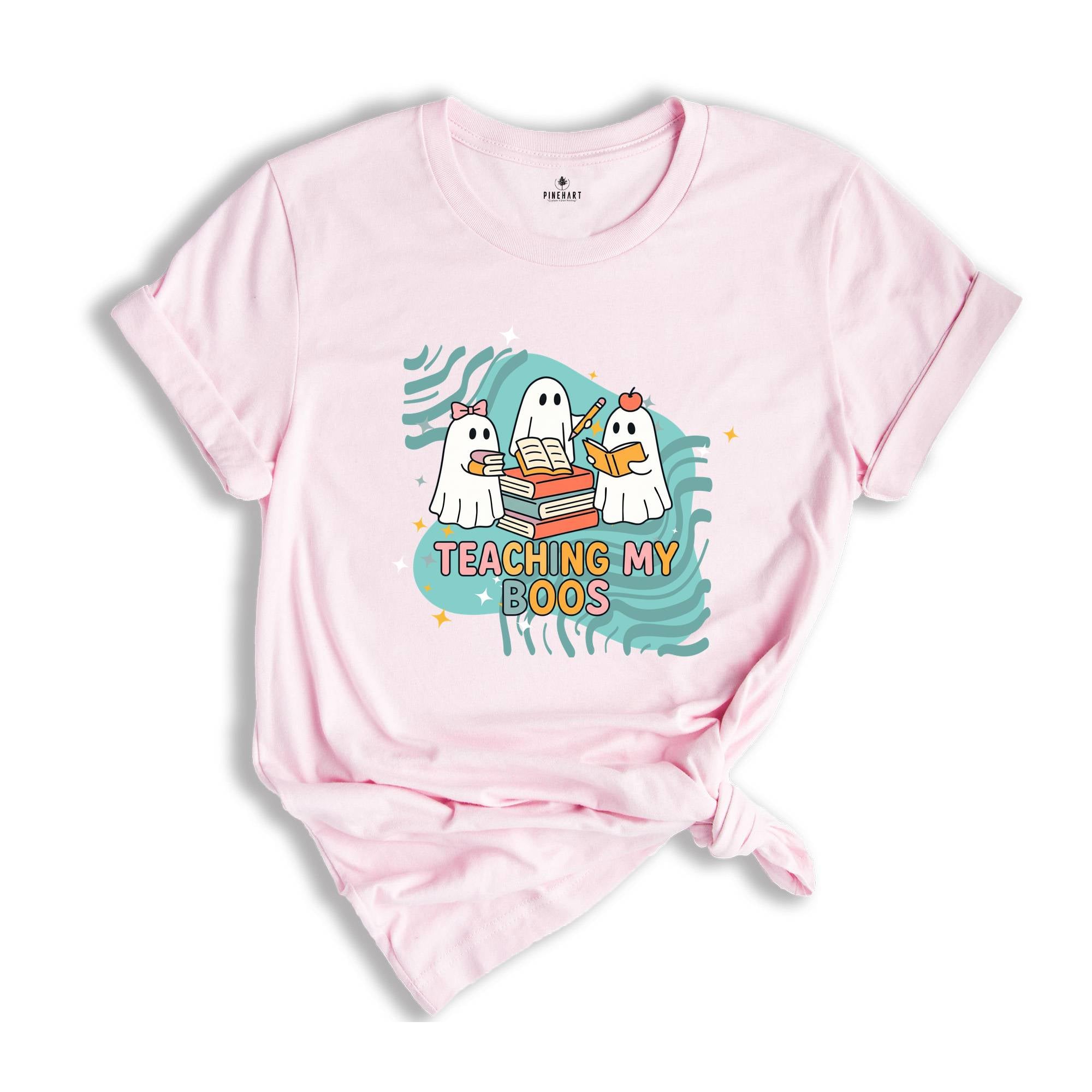 Retro Teaching My Boos Comfort Colors Shirt, Back To School Teacher Tee, Funny Ghost Teacher T-Shirt, Spooky Season Classroom Shirt