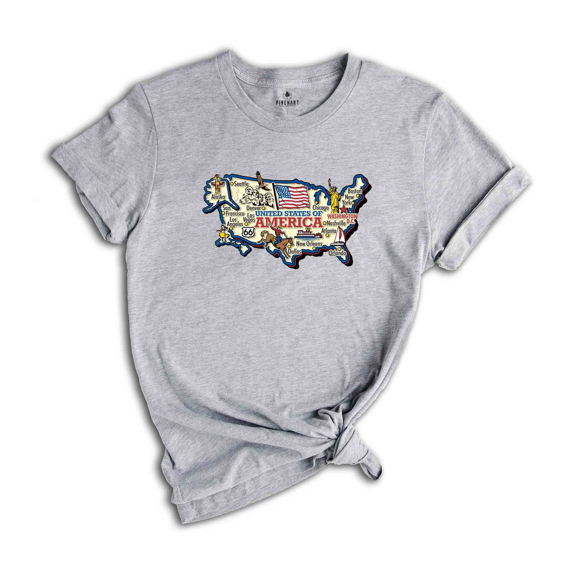 Retro USA Shirt, 4th of July Shirt, USA Map Shirt, Womens 4th of July, Fourth of July, Usa Flag Shirt, Patriotic Shirt