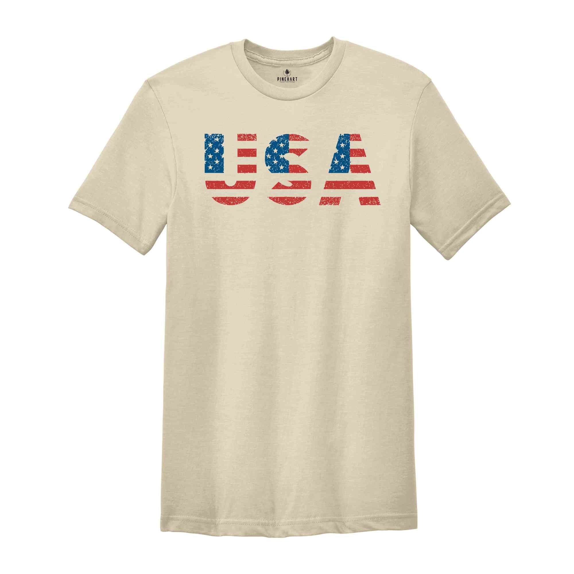 Retro USA T-Shirt, 4th of July Tee, American T-Shirt, Vintage American Shirt, Fourth Of The July Gifts