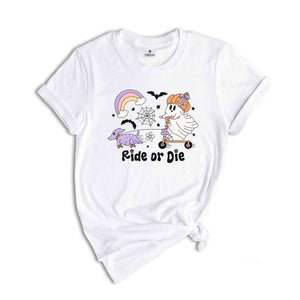 Ride or Die Halloween Shirt, Halloween Shirt, Cute Halloween Ghost Shirt, Halloween Party Shirt, Spooky Season Shirt
