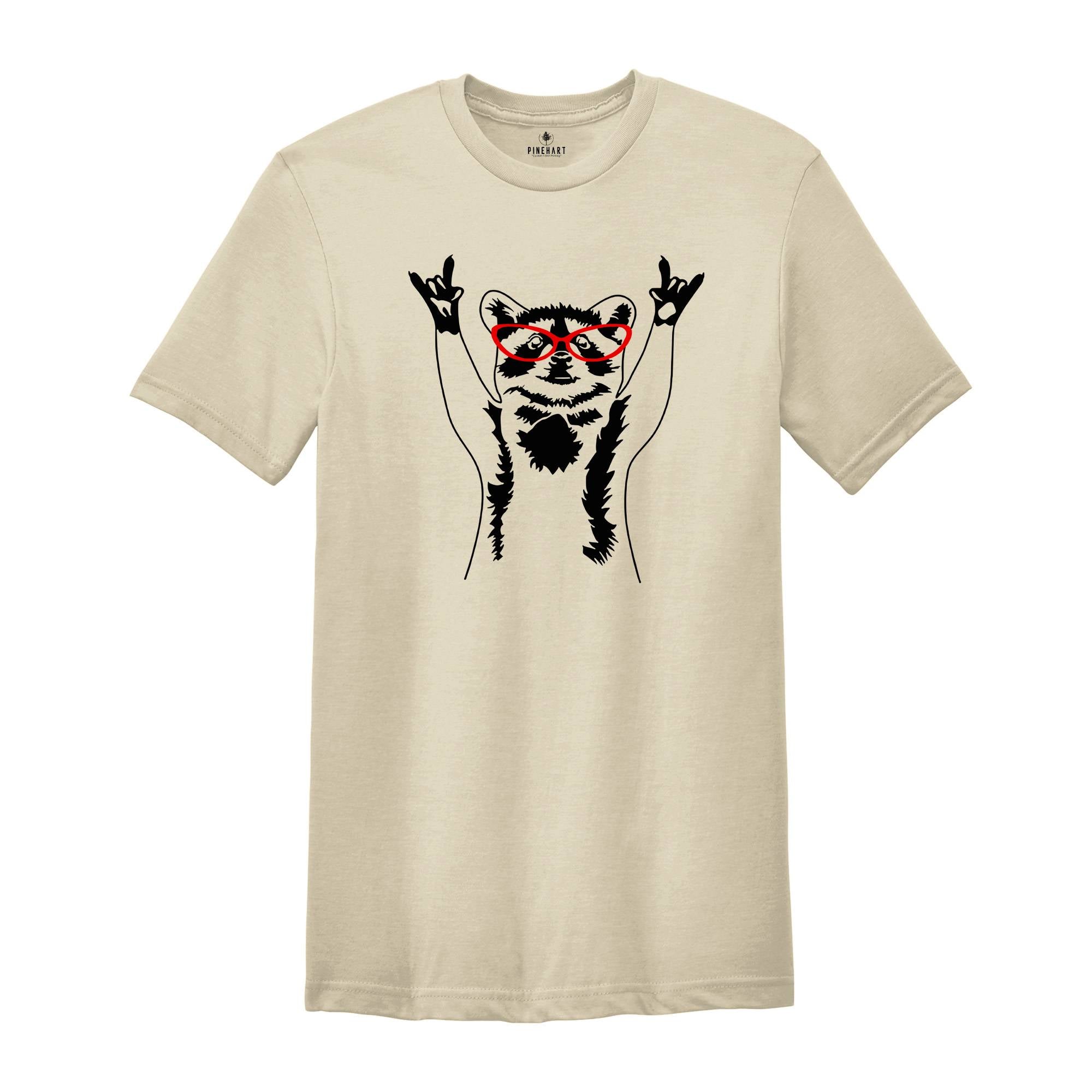Rockoon with Glasses Shirt, Animal Lover T-Shirt, Cute Raccoon Tee, Cute Animal Shirt, Funny Raccoon Gift, Funny Animal T-Shirt