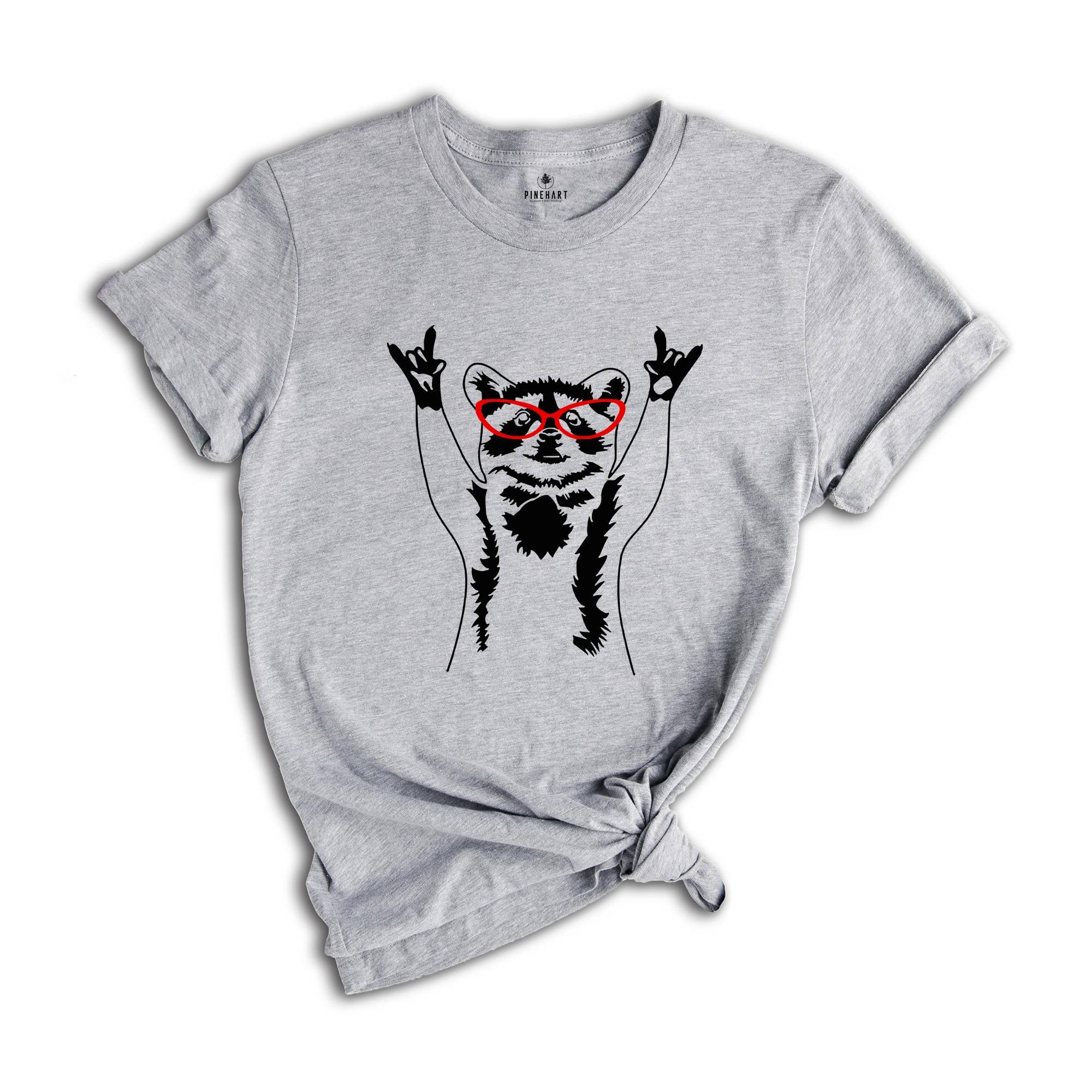 Rockoon with Glasses Shirt, Animal Lover T-Shirt, Cute Raccoon Tee, Cute Animal Shirt, Funny Raccoon Gift, Funny Animal T-Shirt