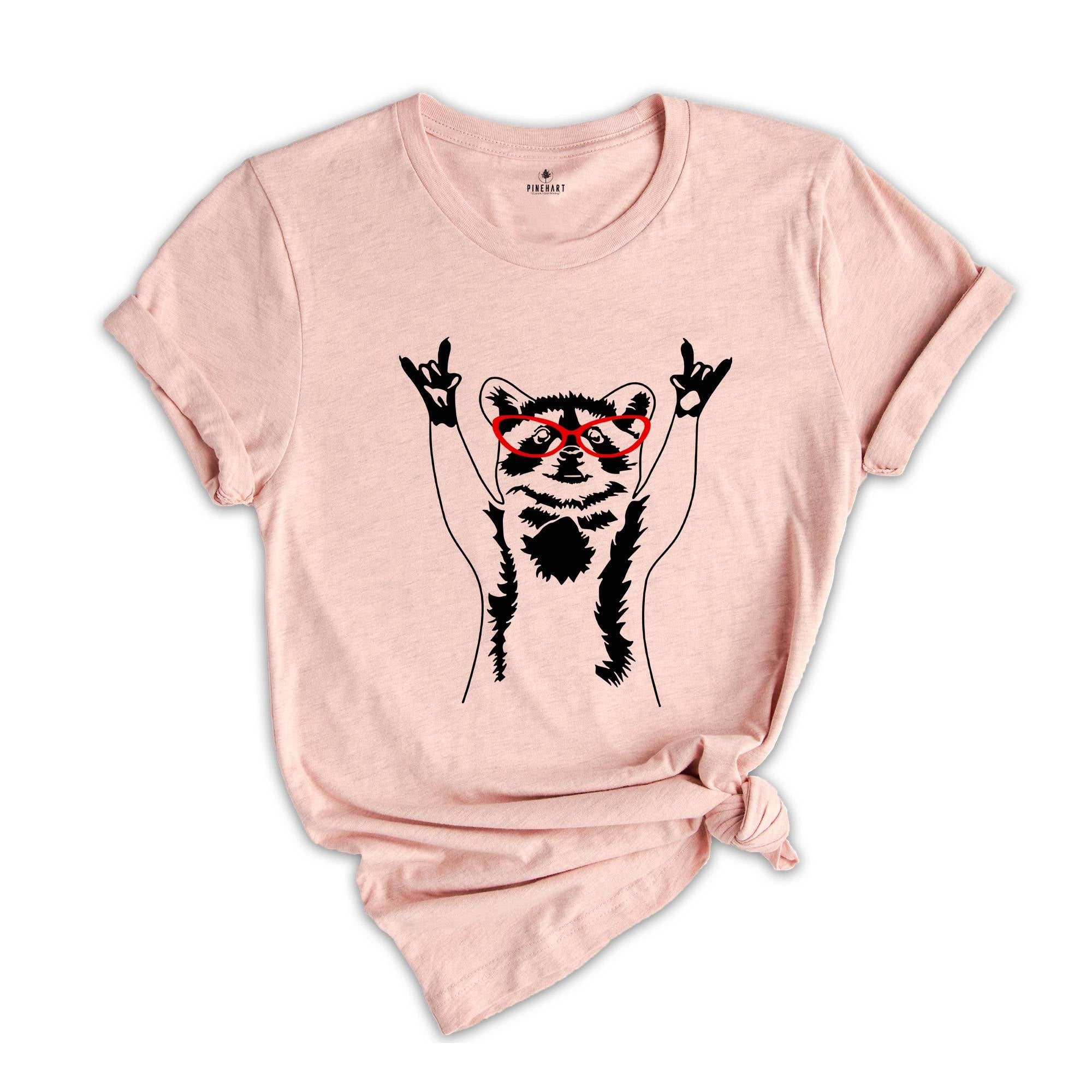 Rockoon with Glasses Shirt, Animal Lover T-Shirt, Cute Raccoon Tee, Cute Animal Shirt, Funny Raccoon Gift, Funny Animal T-Shirt