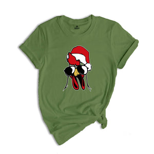 Rooster Christmas Shirt, Cool Christmas T-Shirt, Farmhouse Christmas Shirt, Cute Farmhouse Shirt, Cute Rooster Shirt