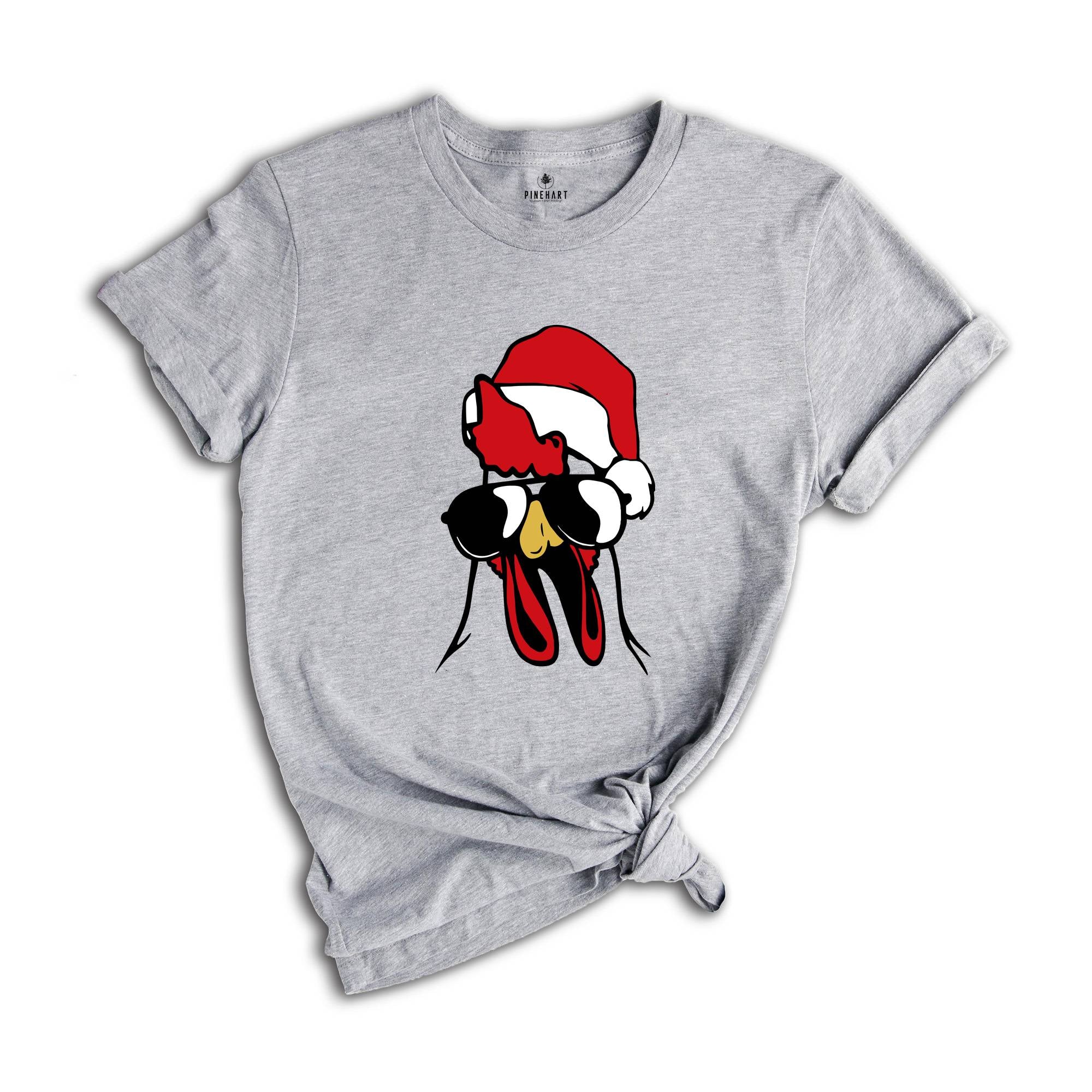 Rooster Christmas Shirt, Cool Christmas T-Shirt, Farmhouse Christmas Shirt, Cute Farmhouse Shirt, Cute Rooster Shirt