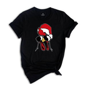 Rooster Christmas Shirt, Cool Christmas T-Shirt, Farmhouse Christmas Shirt, Cute Farmhouse Shirt, Cute Rooster Shirt