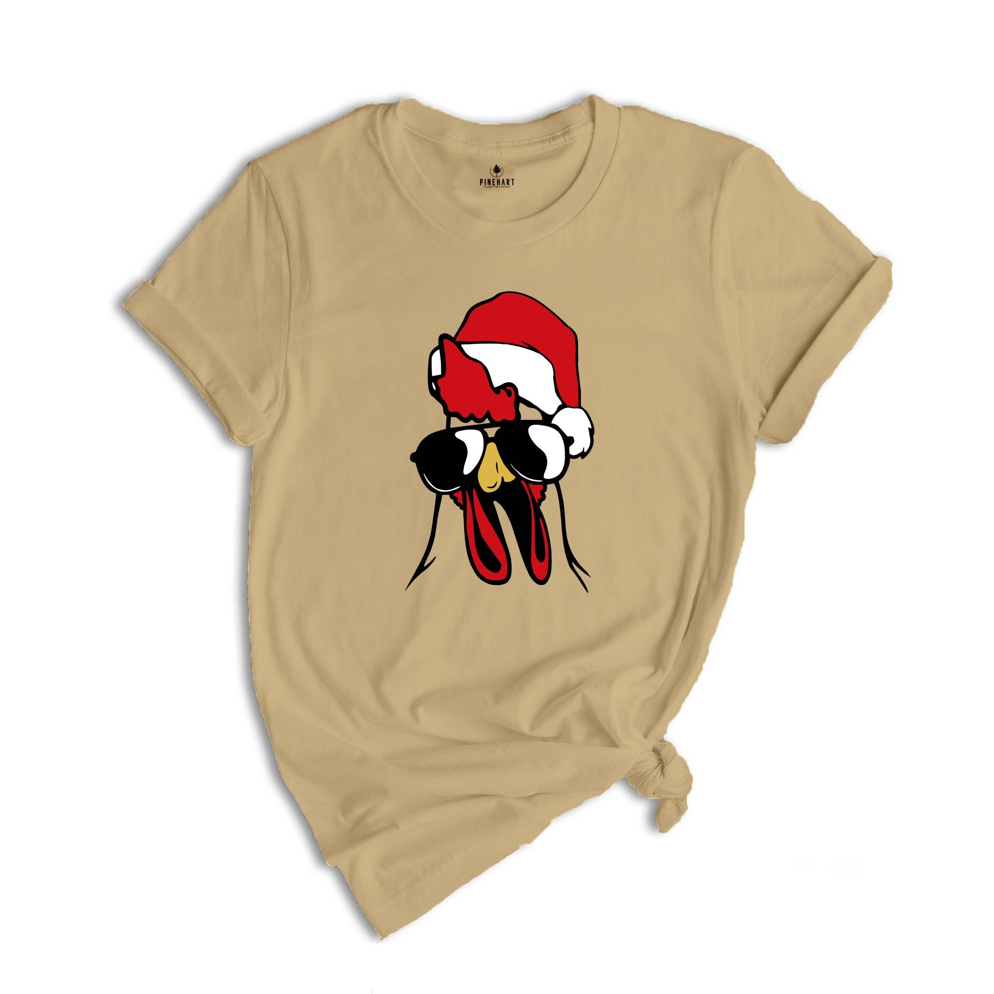 Rooster Christmas Shirt, Cool Christmas T-Shirt, Farmhouse Christmas Shirt, Cute Farmhouse Shirt, Cute Rooster Shirt