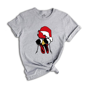 Rooster Christmas Shirt, Cool Christmas T-Shirt, Farmhouse Christmas Shirt, Cute Farmhouse Shirt, Cute Rooster Shirt