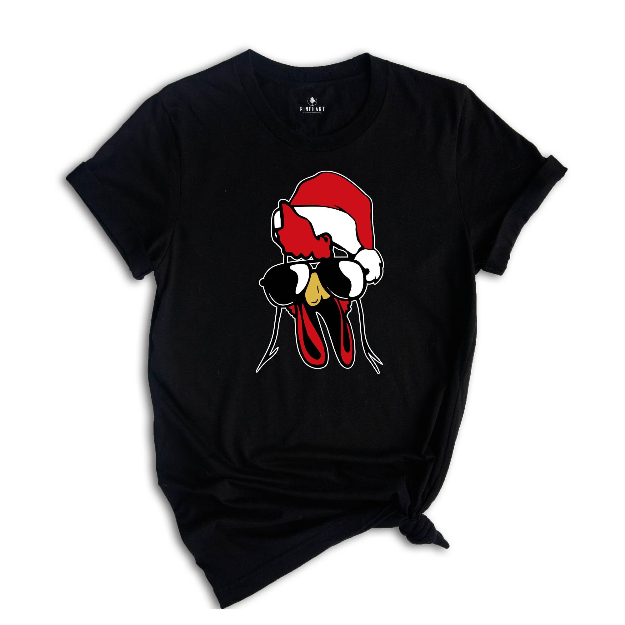 Rooster Christmas Shirt, Cool Christmas T-Shirt, Farmhouse Christmas Shirt, Cute Farmhouse Shirt, Cute Rooster Shirt