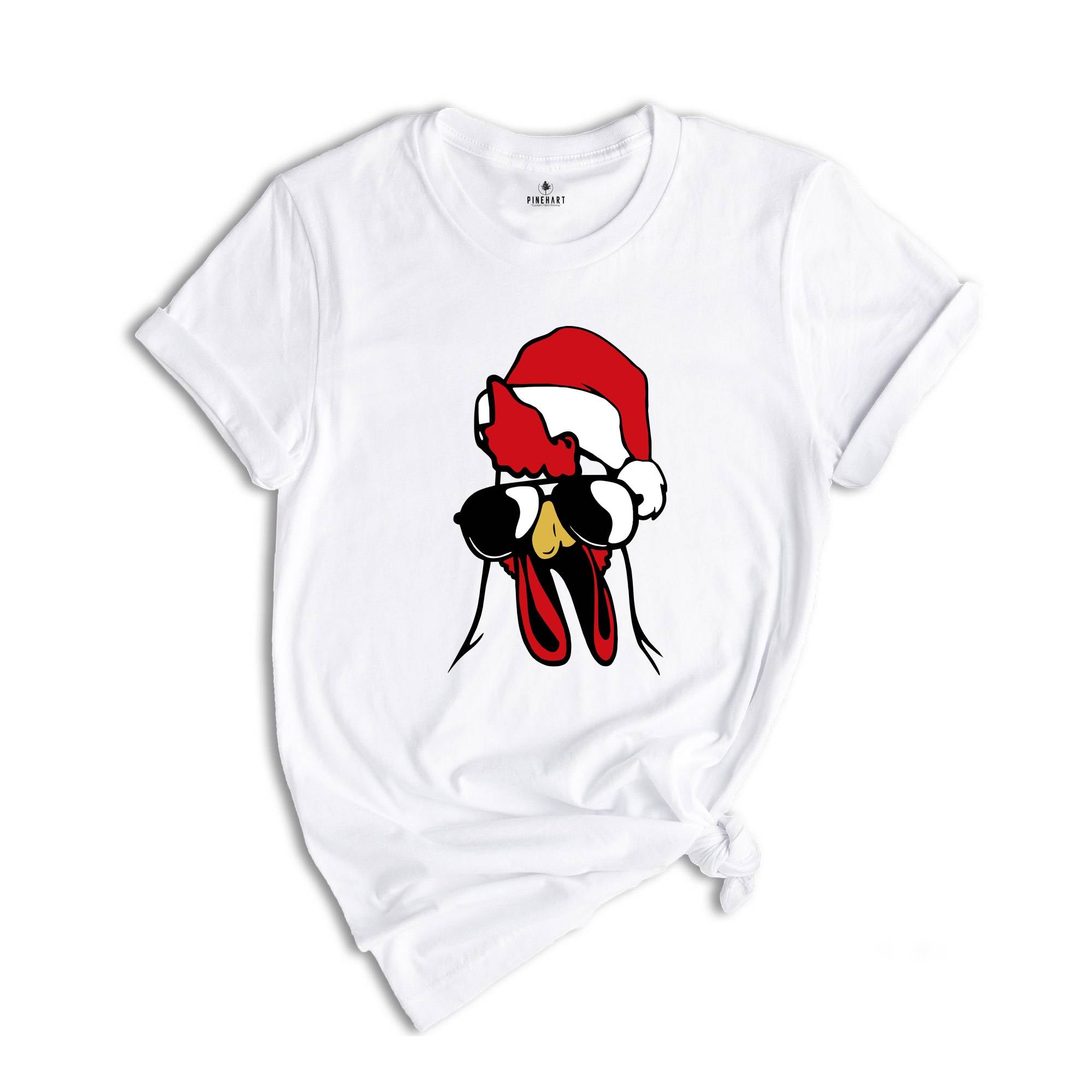 Rooster Christmas Shirt, Cool Christmas T-Shirt, Farmhouse Christmas Shirt, Cute Farmhouse Shirt, Cute Rooster Shirt