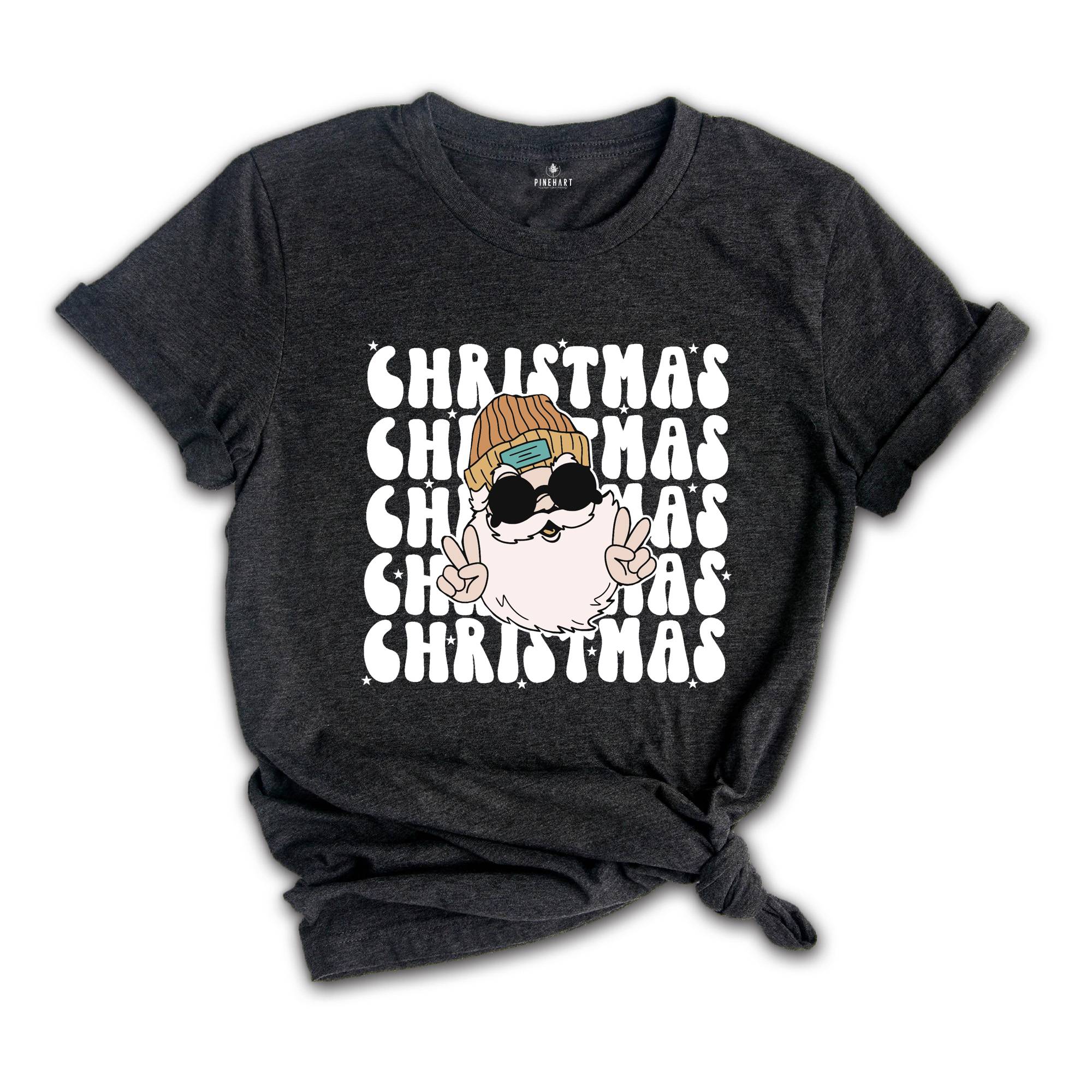 Santa Claus Shirt, Happy Holidays T-Shirt, Groovy Christmas, Santa Shirt, Christmas Outfit, Winter Shirt, Holiday Apparel