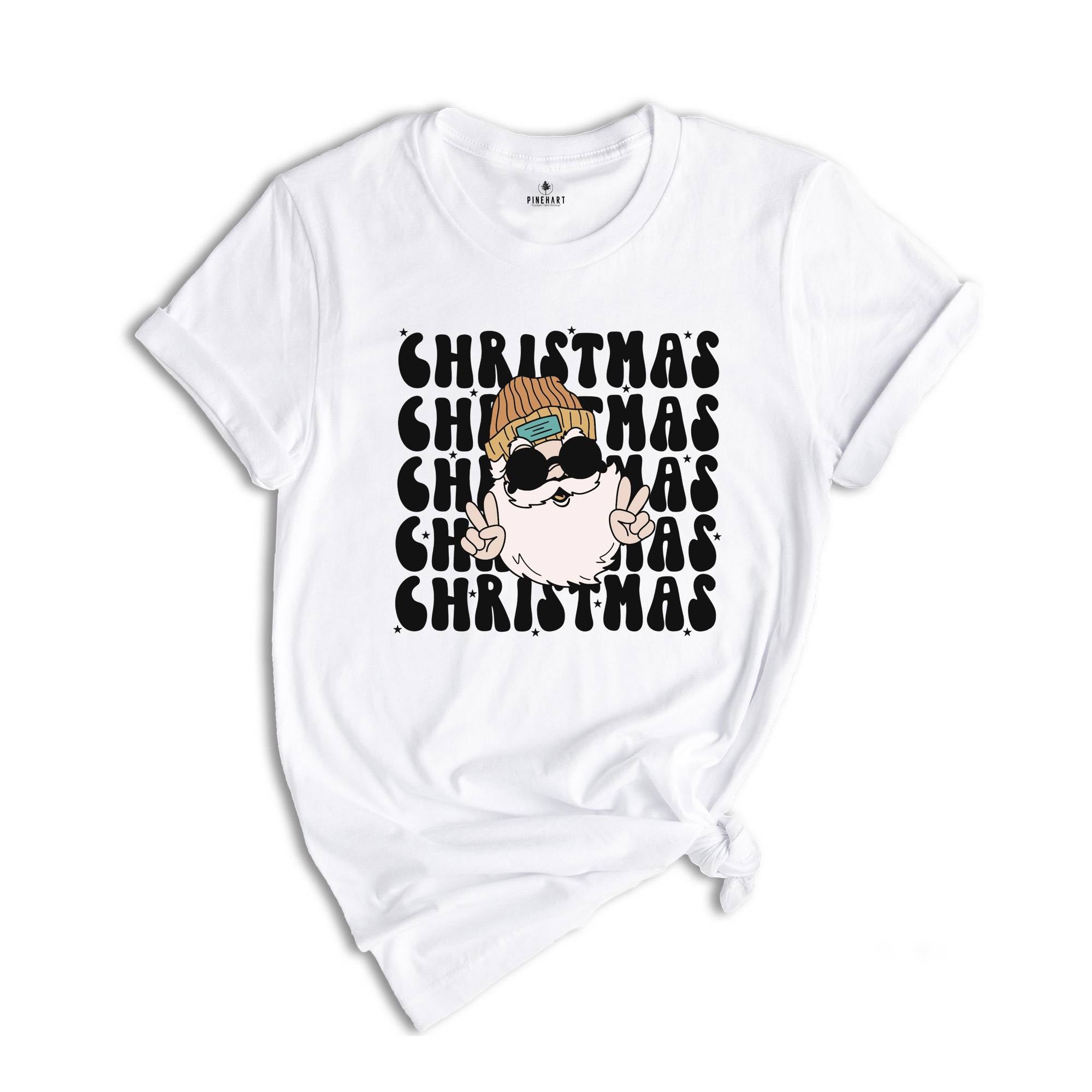 Santa Claus Shirt, Happy Holidays T-Shirt, Groovy Christmas, Santa Shirt, Christmas Outfit, Winter Shirt, Holiday Apparel