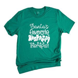 Santa Favorite Respiratory T-Shirt, Christmas Shirt, Respiratory Therapist Gifts, Therapist Assistant Costume, RT Christmas Tee