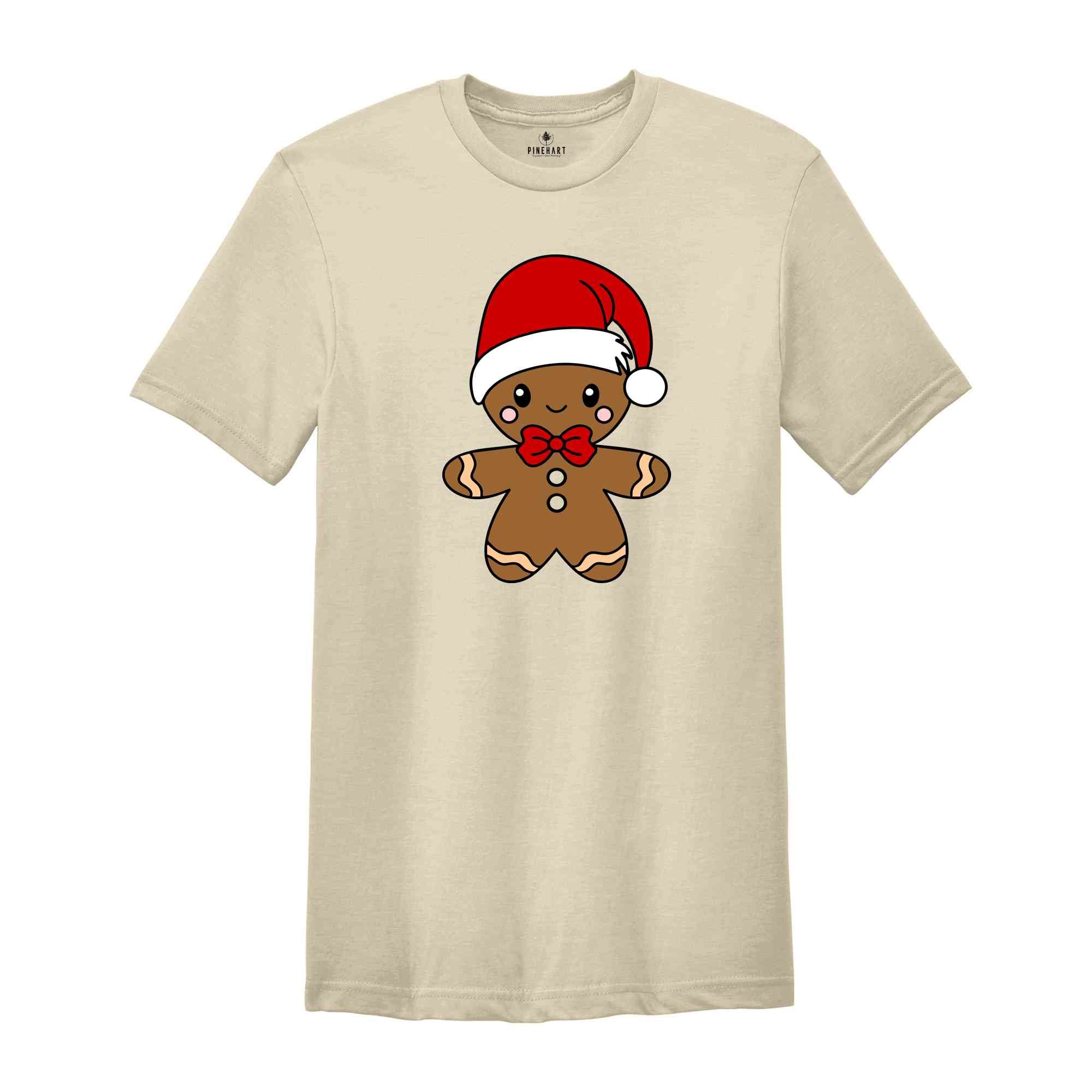 Santa Hat Gingerbread Shirt, Christmas Party Tee, Christmas Baker, Gingerbread Cookies T-Shirt, Christmas Gift