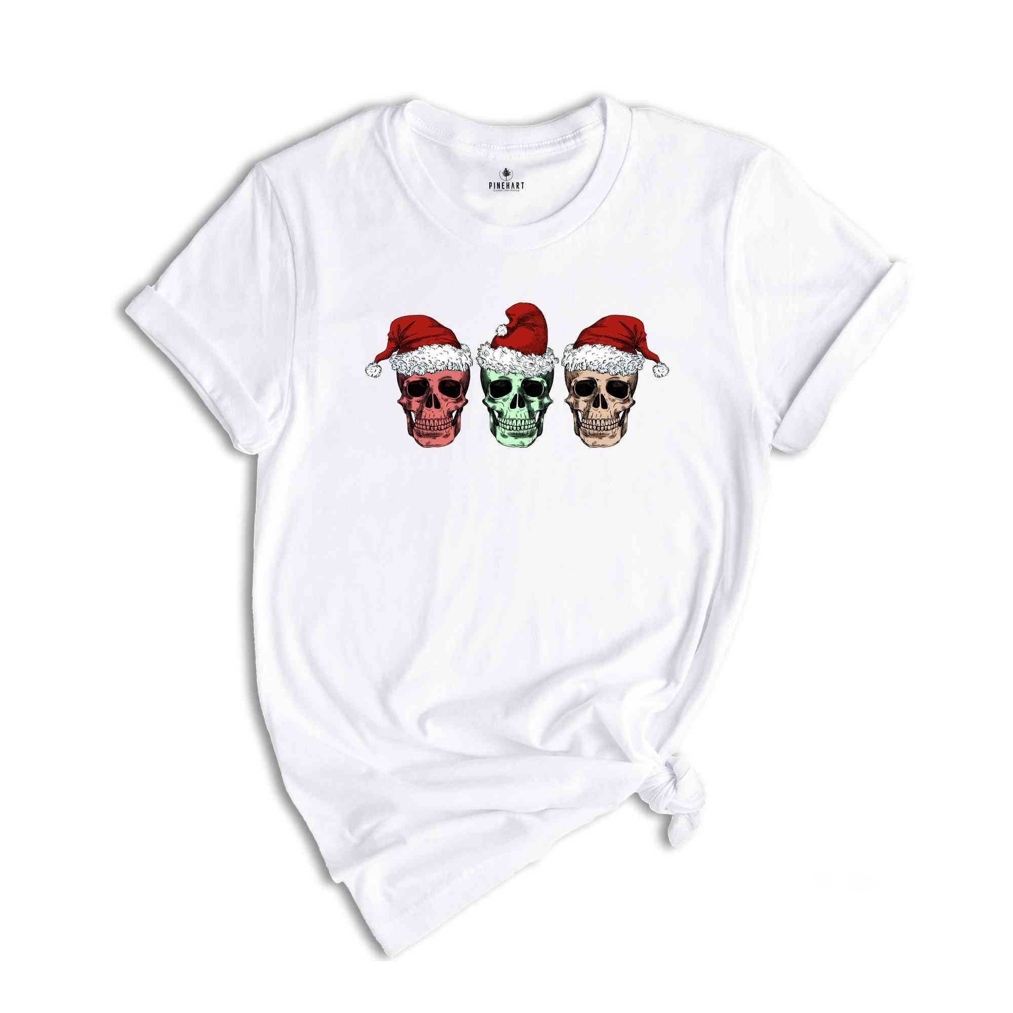 Santa Skull Shirt, Skull Santa Hat Shirt, Cool Christmas Shirt, Christmas Sweatshirt, Christmas Party Tee, Xmas Skull Gift