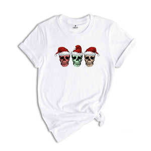 Santa Skull Shirt, Skull Santa Hat Shirt, Cool Christmas Shirt, Christmas Sweatshirt, Christmas Party Tee, Xmas Skull Gift