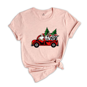 Santa with Goats Shirt, Christmas Tree Shirt, Farm Santa T-Shirt, Santa Truck Shirt, Christmas Goats Shirt, Funny Xmas Shirt